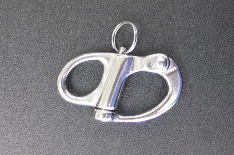 Medium Stainless Steel Shackle - Fixed Eye - Click Image to Close